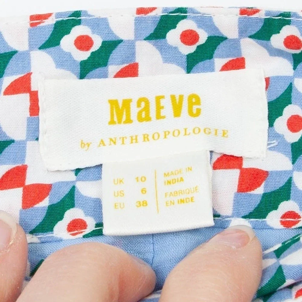 Maeve by Anthropologie Floral Print‎ Pleated Mini Skirt Size 6 Feminine Coquette